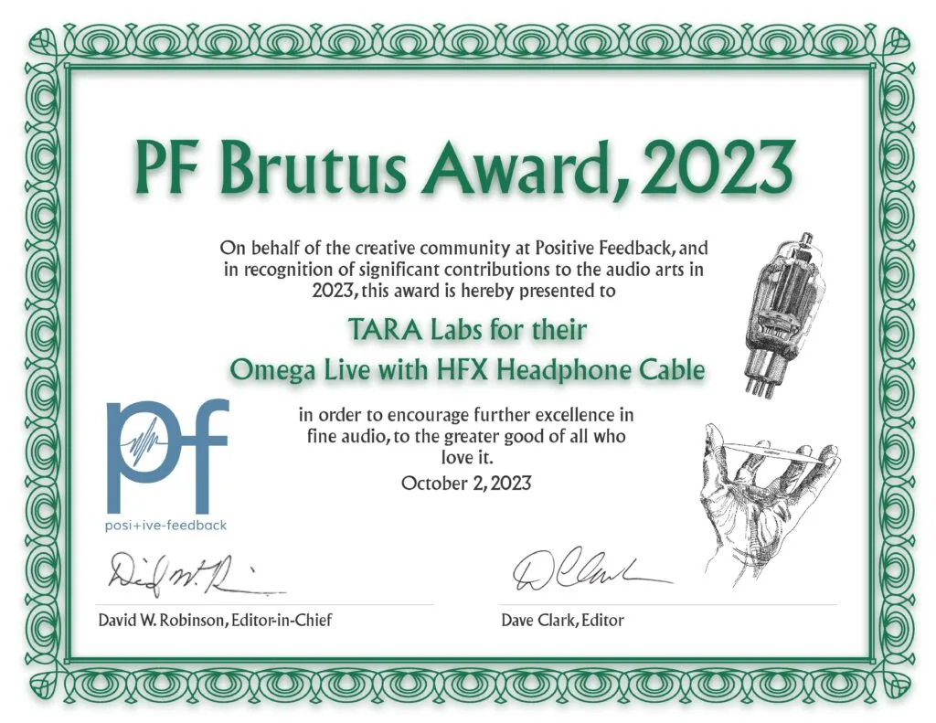 Positive Feedback Brutus Award 2023: The Omega Live headphone cable