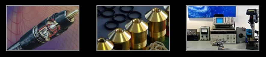 A terminated TARA Labs interconnect, gold-plated connector parts and the test bench