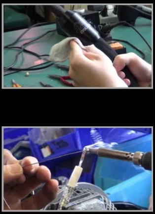 A TARA Labs technician soldering a connector by hand