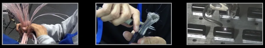Preparing conductors, assembling a cable and machined connector parts