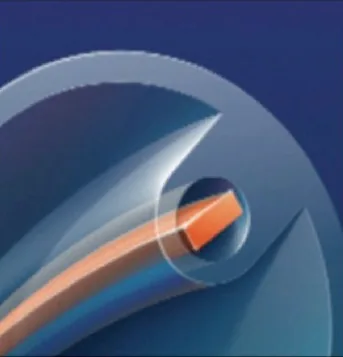 Illustration of a Rectangular Solid Core conductor inside an air tube